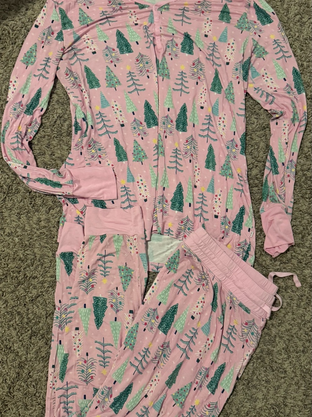 Little Sleepies Pink Pajama Set Twinkling Trees